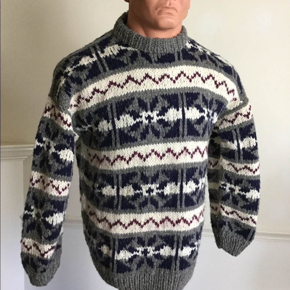 Hand made Native American Sweater, 100% wool m/l - Picture 2 of 8